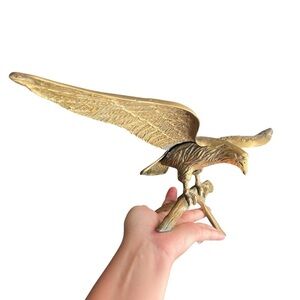 Vintage brass antique eagle soaring figurine